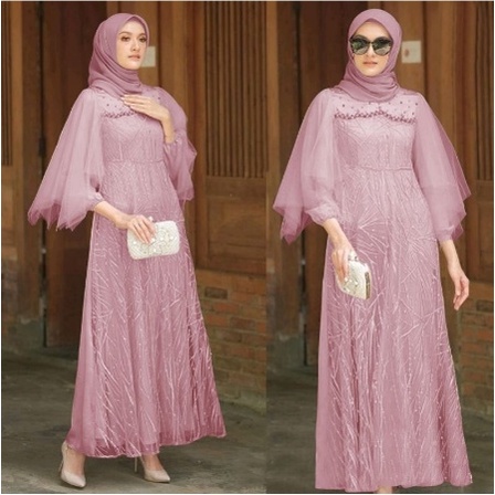 Gamis Seragaman Bridesmaid/ Gamis Pesta Mewah/ Gamis brokat / Gamis Baju Muslim Wanita Terbaru 2022 