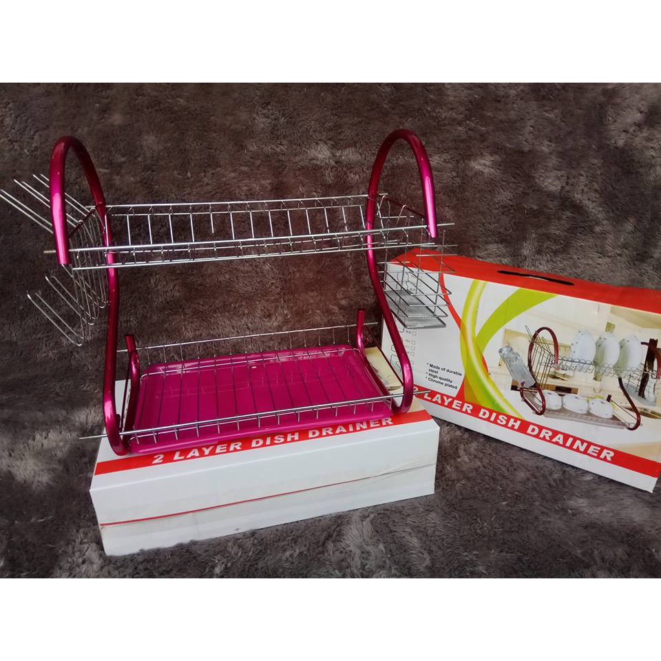Rak Piring Stainless 2 Layer Dish Drainer 2 tingkat Rak Piring Stainless 2 Layer Dish Drainer 2 tingkat