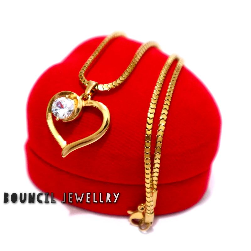 Kalung Liontin Wanita /Liontin Gold /Titanium Liontin Love /Kalung Wanita Liontin Love .KT45.