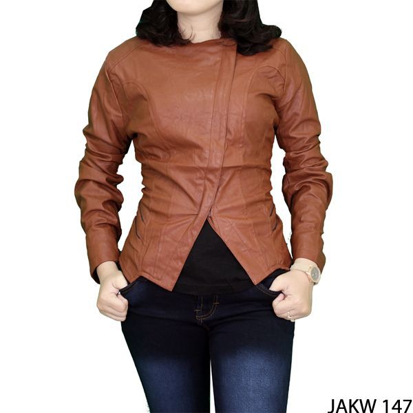 Jaket Wanita Fashion Fabric Coklat – JAKW 147