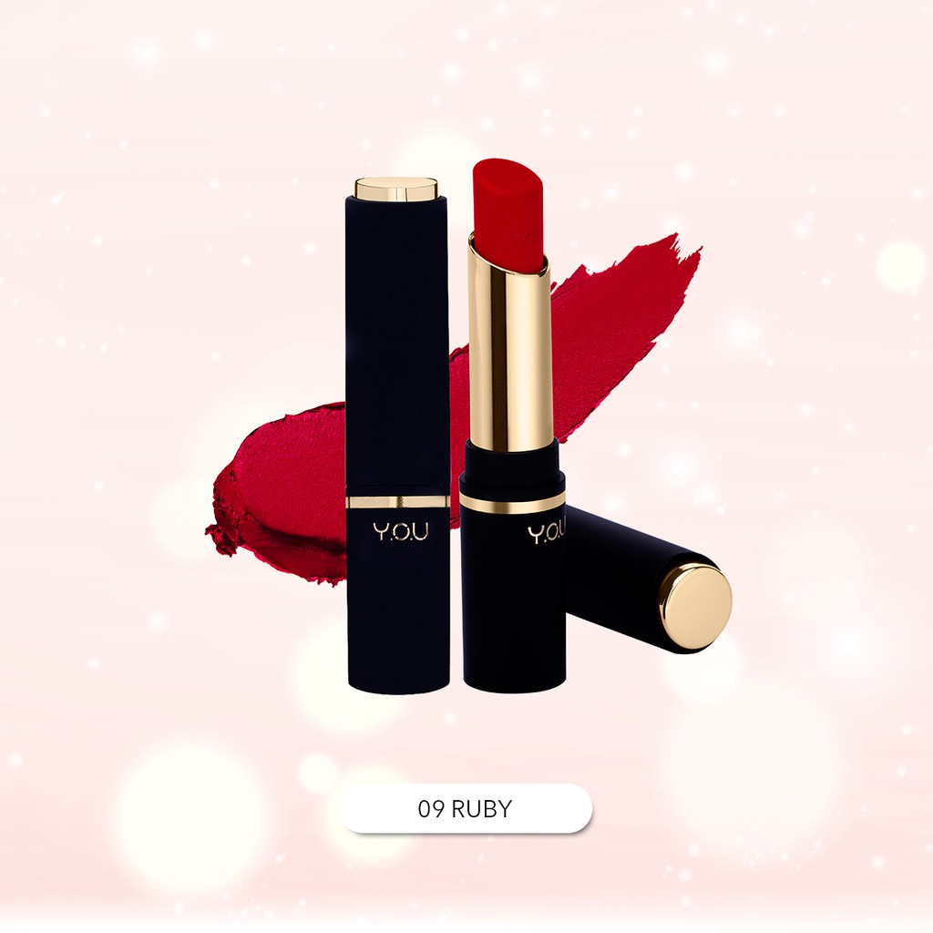 YOU Basic Collection Supreme Matte Lipstick 3.2 g [ Long-wear Lip Color&Rich Pigmented] - 09 RUBY