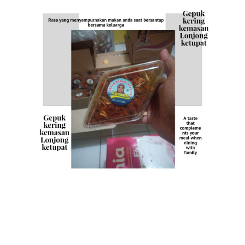 

gepuk kering kemasan lonjong ketupat