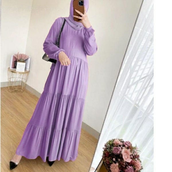 Hanum Dress Homey Dress Rayon Gamis Susun Rayon Gamis Wanita Kekinian Busui Frendly