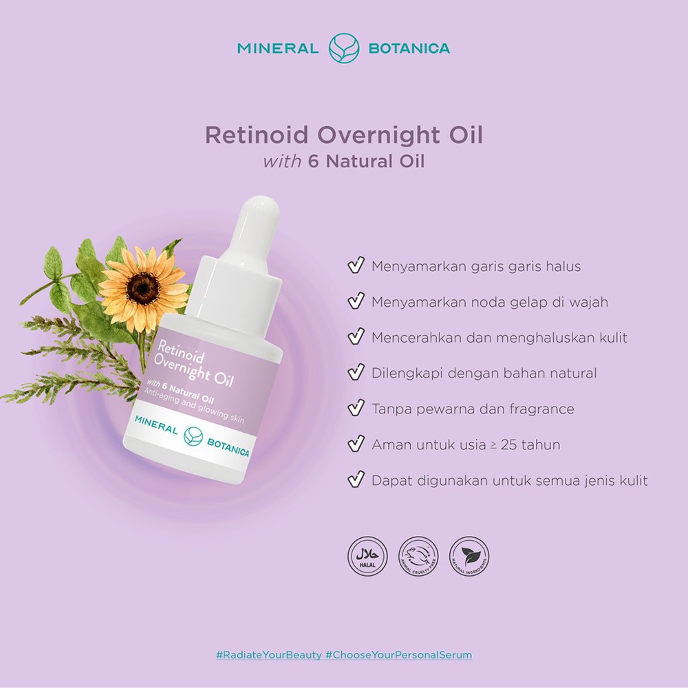 Mineral Botanica Retinoid Overnight Oil with 6 Natural Oil 20ml