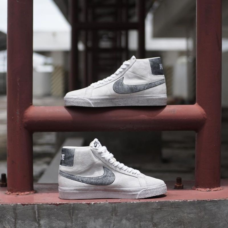SEPATU SNEAKERS NIKE SB ZOOM BLAZER SUEDE GREY FOG ORIGINAL