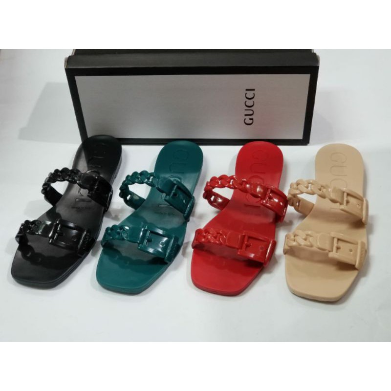 sandal flat wanita Gucc rante