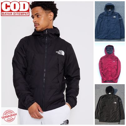 JAKET THE NORTH FACE PREMIUM WATERPROOF/SAKU SAMPING warna hitam siap kirim bisa pake gosend