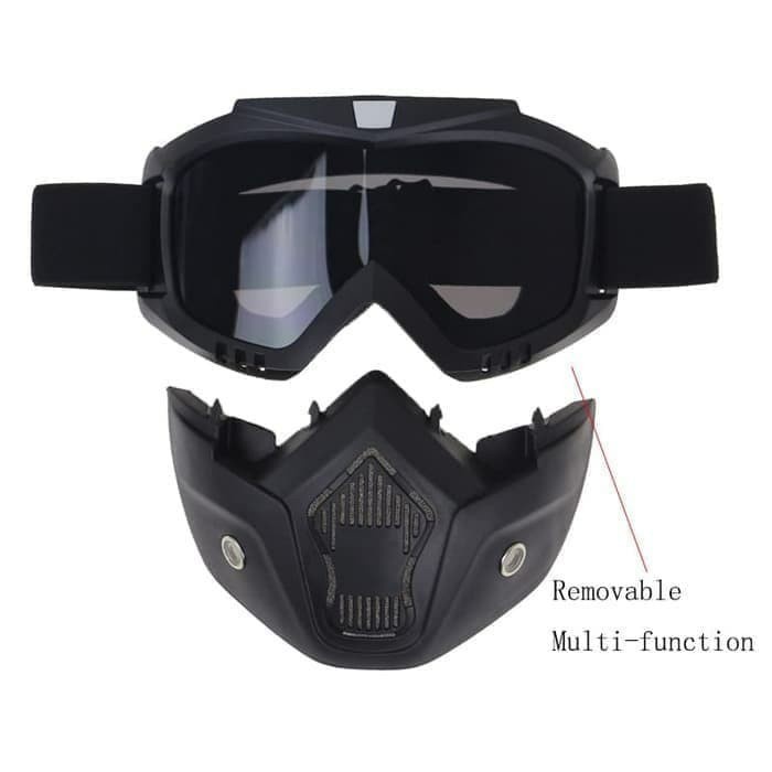 Kacamata Motor Masker BOLLFO Goggles Retro Windproof Anti Debu