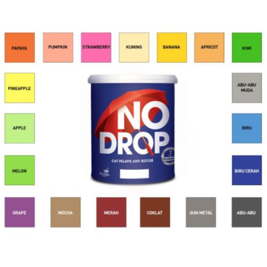 (GOJEK/GRAB ONLY)No Drop PAIL 20 KG WARNA LENGKAP Cat Pelapis Anti Bocor Waterproofing NODROP 20KG