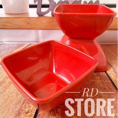 PROMO 3.PCS MANGKOK PERSEGI MELAMINE POLOS