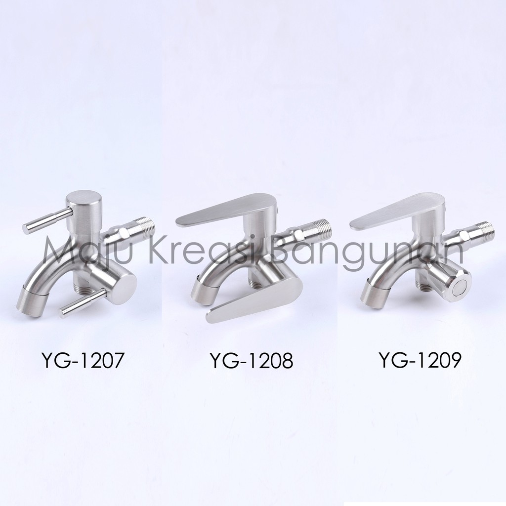 Kran Cabang SOLIGEN Stainless Steel Keran Air Shower Double Taman YG 1207 1208 1209 SUS 304 SUS304