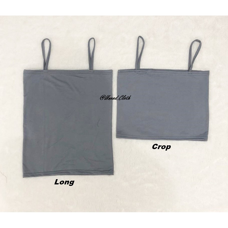 Uneed Cloth / SQUARE CAMISOLE / CROP TANKTOP / TANK TOP WANITA POLOS / TANGTOP BRA ATASAN LOLY-Dark Grey