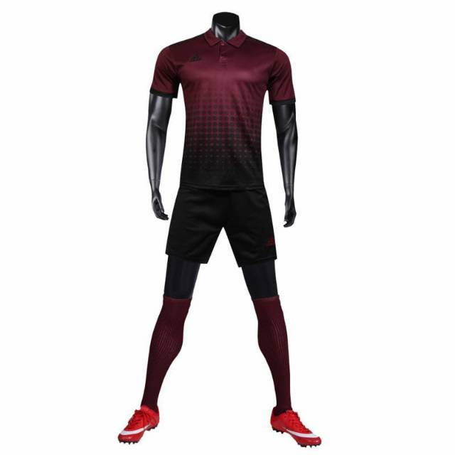 Stelan futsal import baju kaos jersey bola import sepakbola grade ori thailand Adidas kerah maron