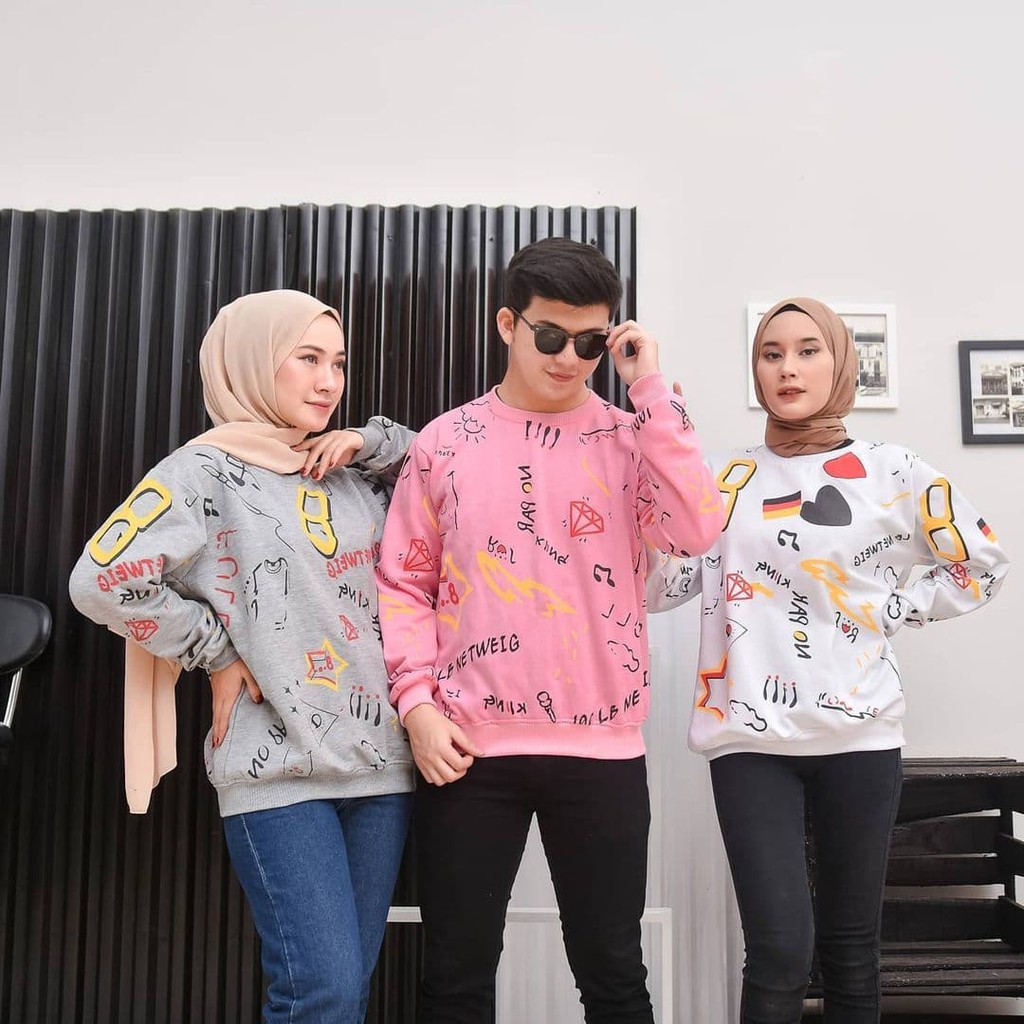 Nara Grosir - 8 Fullprint Sweater l Sweater Terbaru Pria dan Wanita