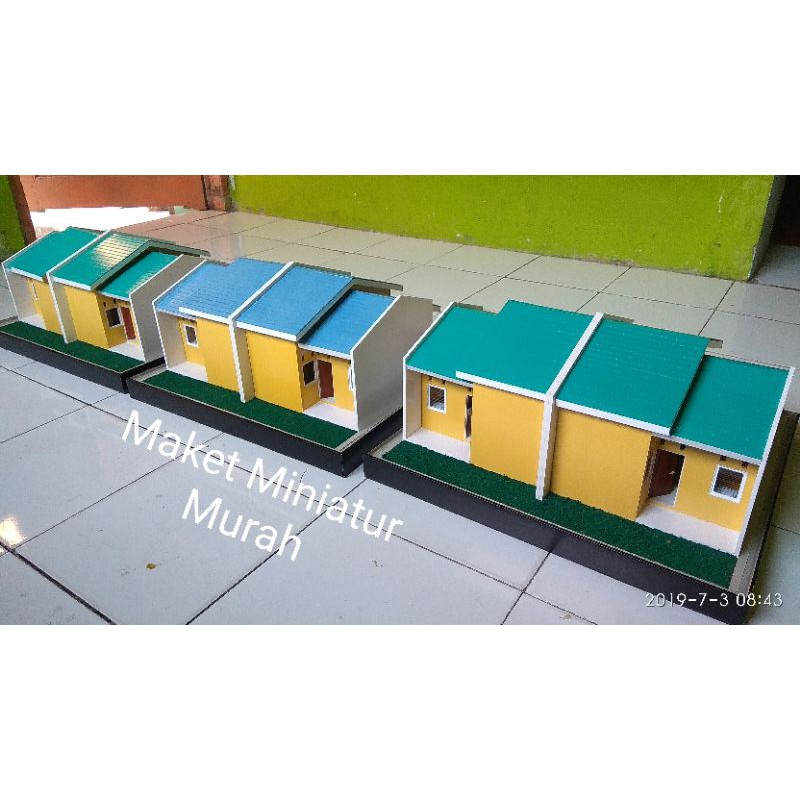 Miniatur Rumah Maket Rumah Minimalis tipe 36 atap bongkar pasang