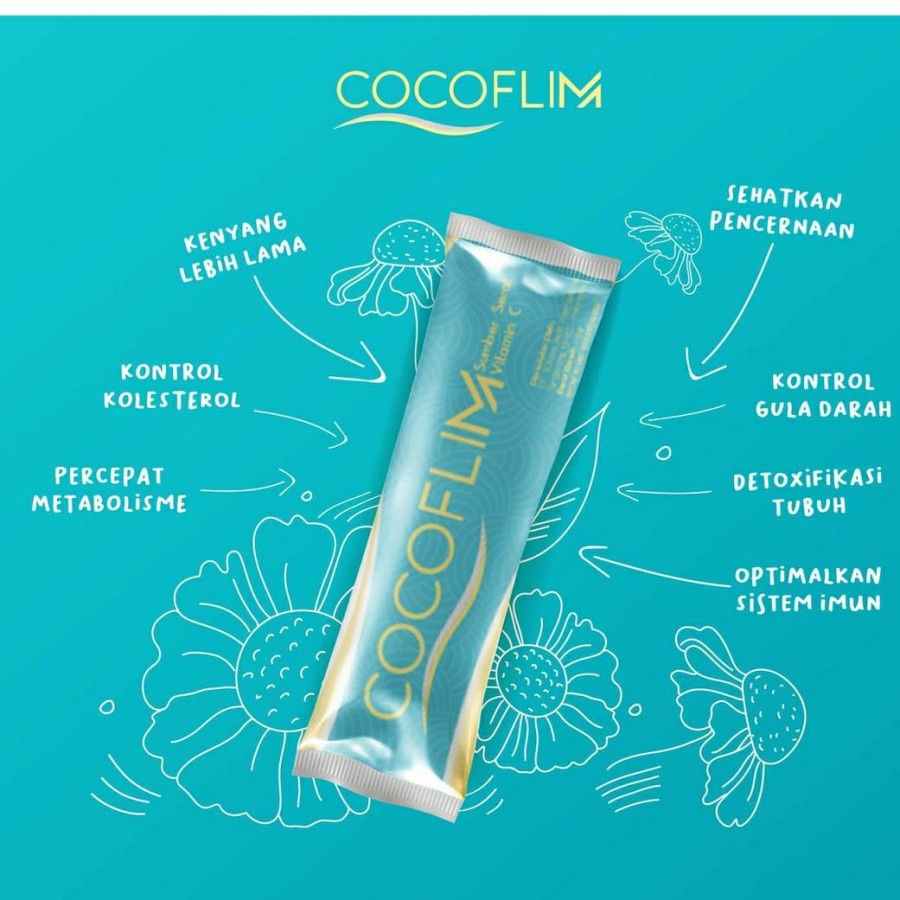 Minuman sehat detox diet tubuh suplemen alami pelangsing badan pencernaan serat serbuk bubuk fiber imunitas cocoflim 15 sachet 1 box vitamin c ekstrak buah antioksidan mengurangi berat menjaga keseimbangan