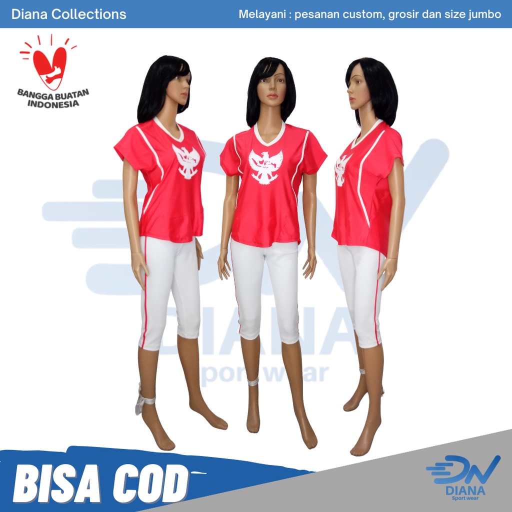 baju senam merah putih wanita | baju senam merah putih garuda | baju olahraga merah putih | baju sen