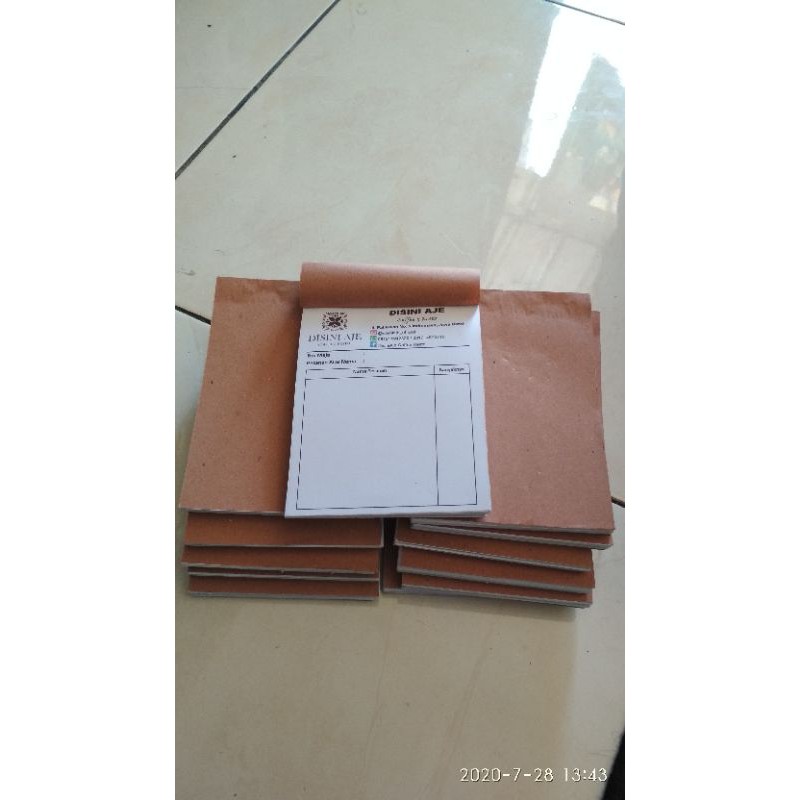 

Paket Cetak Nota Bon Faktur Satuan Ukuran 1/4 Folio FULL COLOR