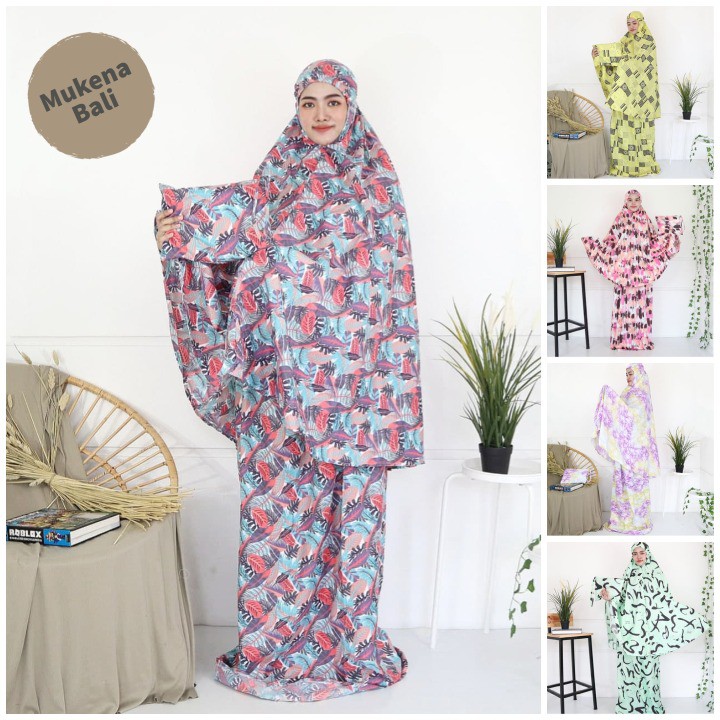 IZANY MUKENA Dewasa Bali XXL Dewasa Saten Apple Banyak