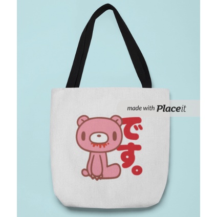 Tote Bag Kanvas Gloomy Grizzly Bear