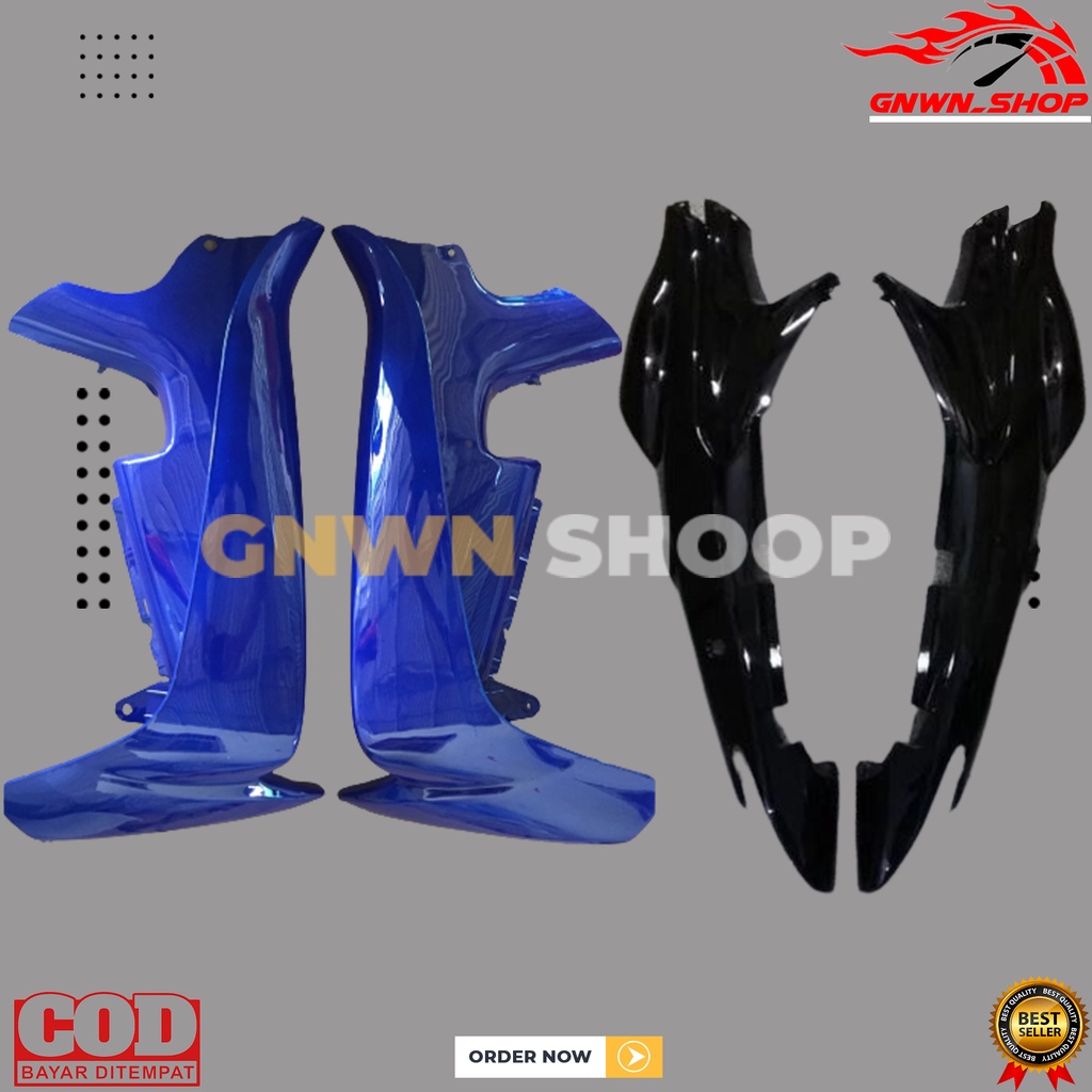 NEW BODY BELAKANG DAN SAYAP PLUS STRIPING SMASH 110 LAMA BIRU HITAM