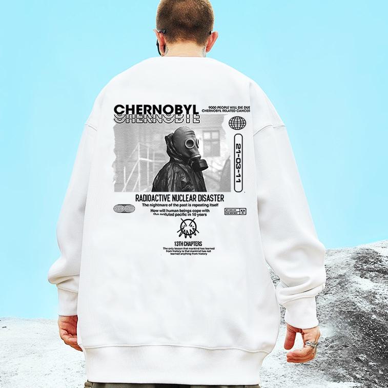 CN sweater crewneck Mask CHernobly Jaket Switer Motif Simple Kekinian/Switer keren /sweater Estetik 