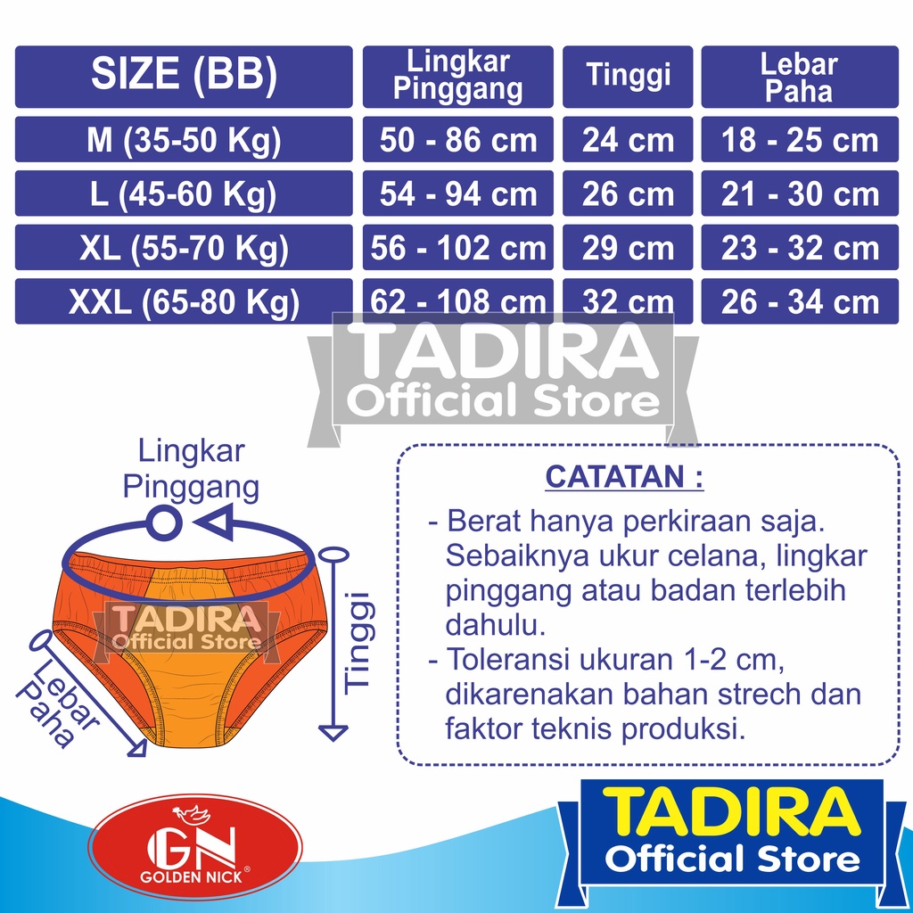 6 Pcs Celana Dalam GN_Wanita Warna Terang Bahan Katun Lembut Stretch Real Pict Kualitas Terjamin TADIRA Store