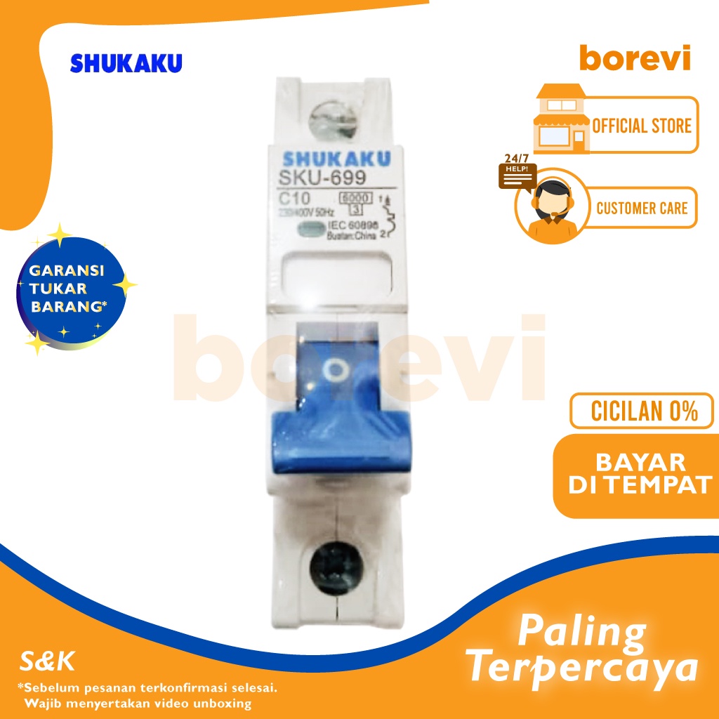 MCB SHUKAKU C10  10A / MCB  10 AMPERE SHUKAKU