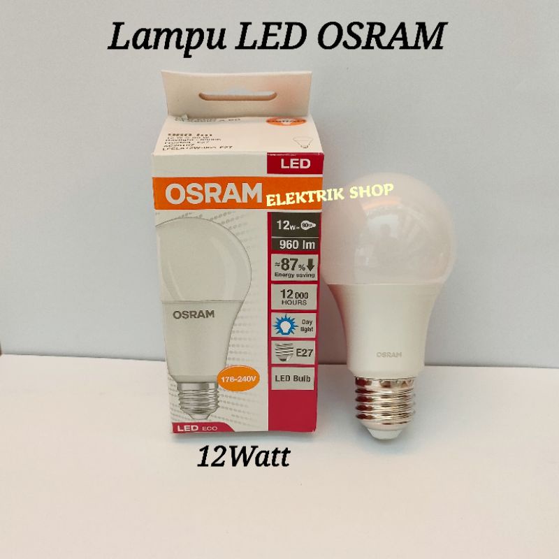 BOHLAM LAMPU LED BULB OSRAM 12 WATT PUTIH