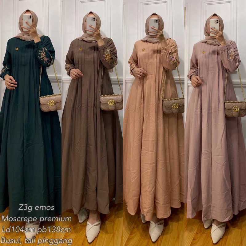 Gamis Emos Bordir Tangan 089
