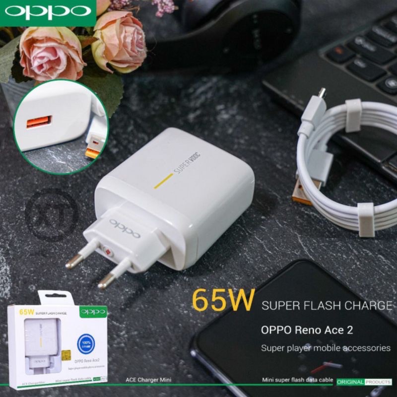 CHARGER OPPO 65W TYPE C SUPERVOOC FAST CHARGING ORIGINAL