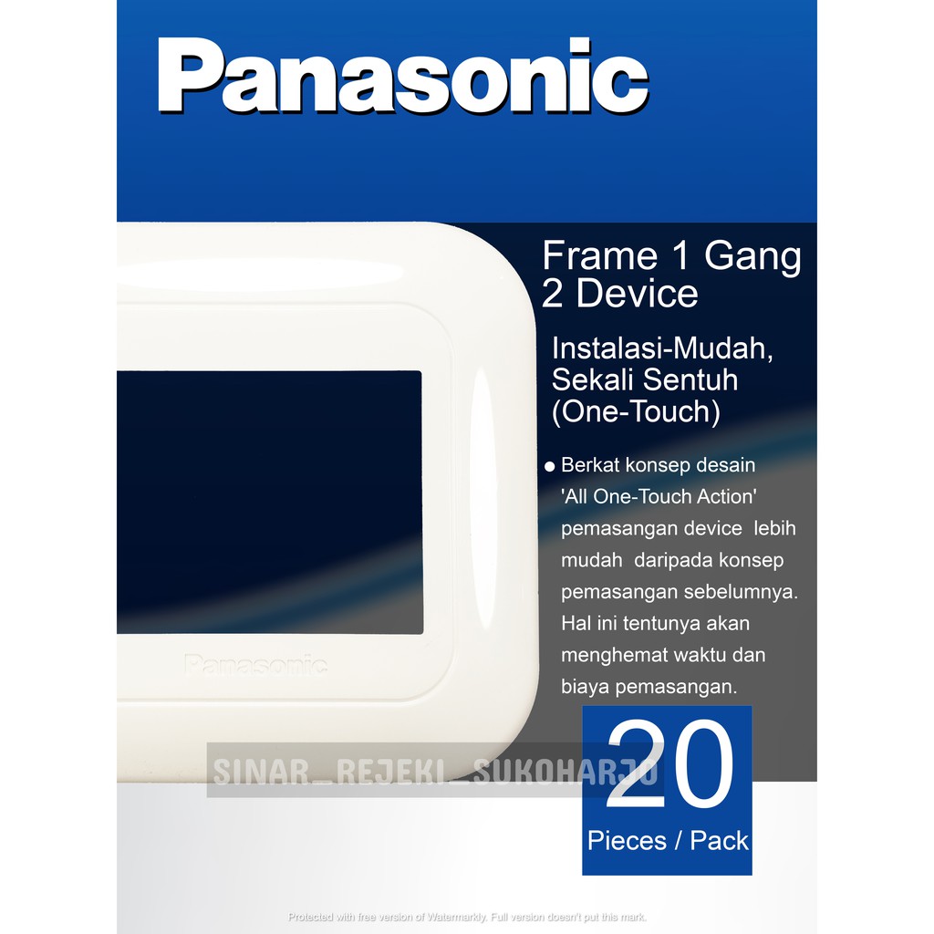 Panasonic Frame Kosong Untuk Saklar Seri 1 Gang 2 Device