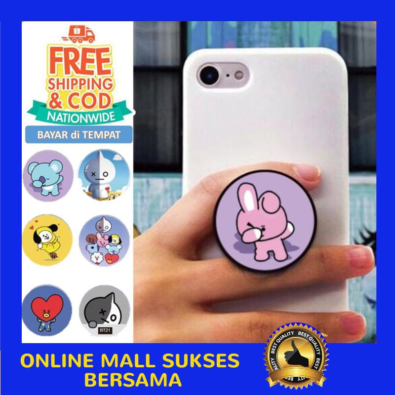 POPSOCKET BT21 BTS KPOP BLACKPINK POP SOCKET / BTS PHONE BRACKET IMPORT BATAM