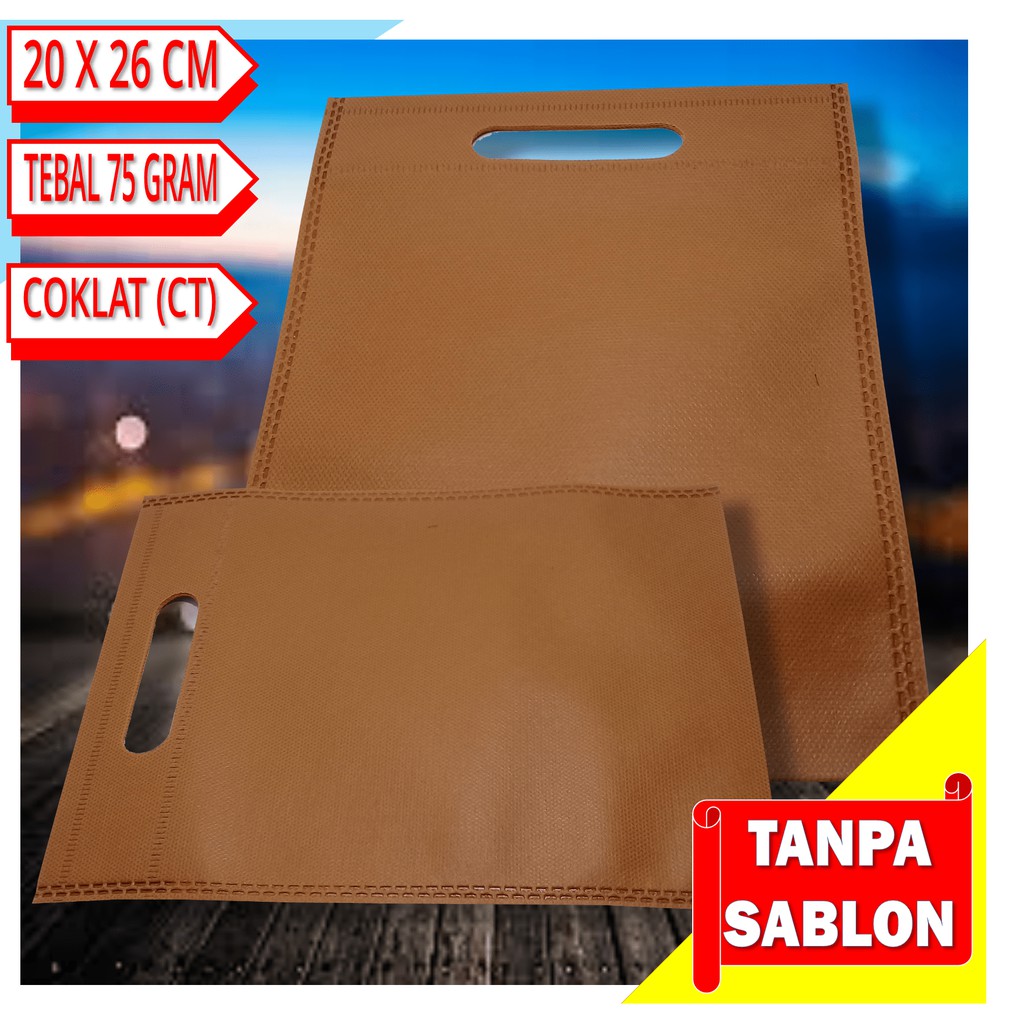 

Tas Spunbond Model Plong 20 x 26 cm warna Coklat (CT)