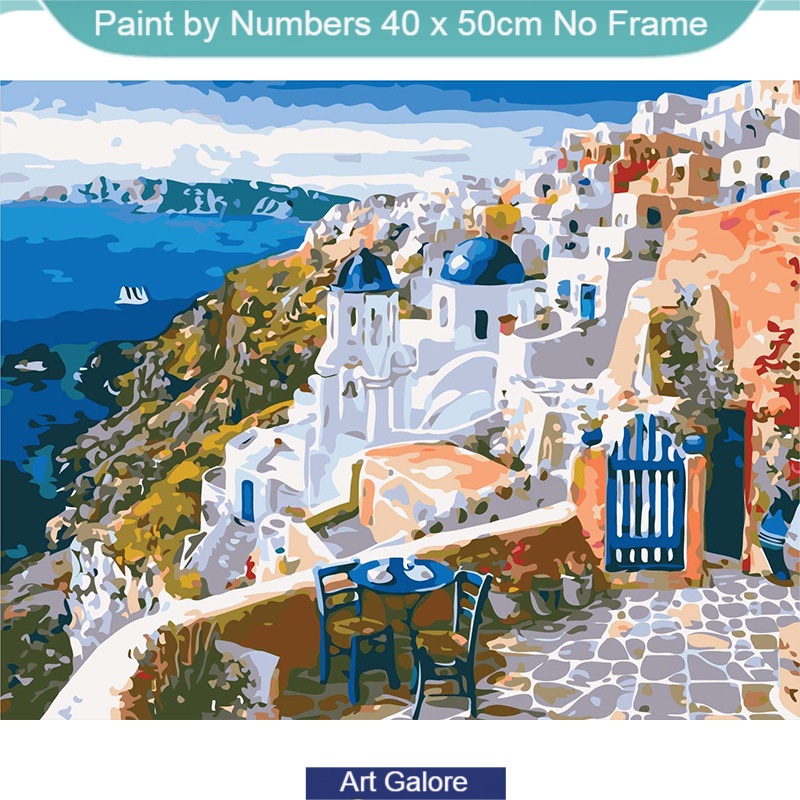 

DIY Paint by numbers Kit / Lukisan : Santorini [Frameless 40 x 50cm]