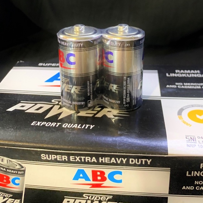 [1 buah] Baterai ABC HITAM besar ukuran D R20 SUPER POWER d size battery abc jumbo baterai radio 1 pcs batu abc besar r-20 d size battery baterai senter