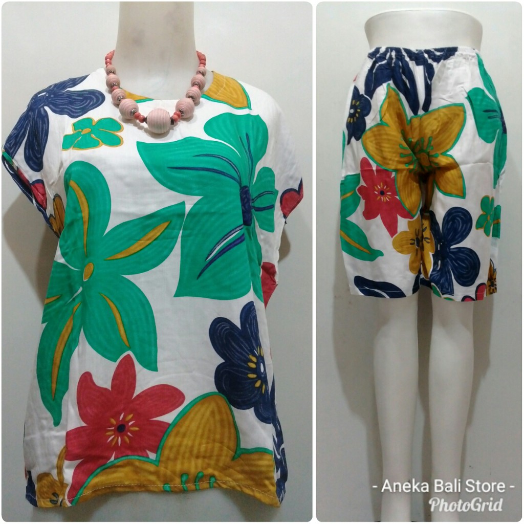 Setelan Top celana  pendek  bali  UK XL piyama Baju tidur 