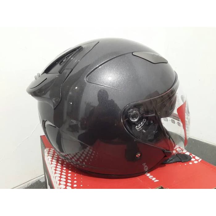 Helm KYT Double Visor Galaxy Gun Metal / Abu abu tua