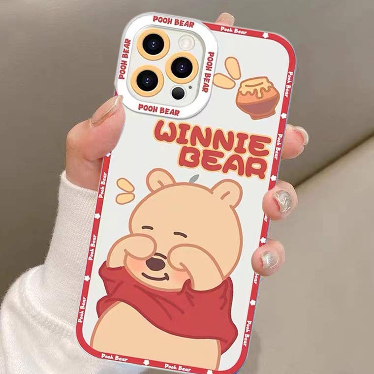 Casing IPhone 13 / 12 Pro Max / 11 / XS / XR / X / 8 / 7 / 6 / 6S Plus Motif Beruang Lucu