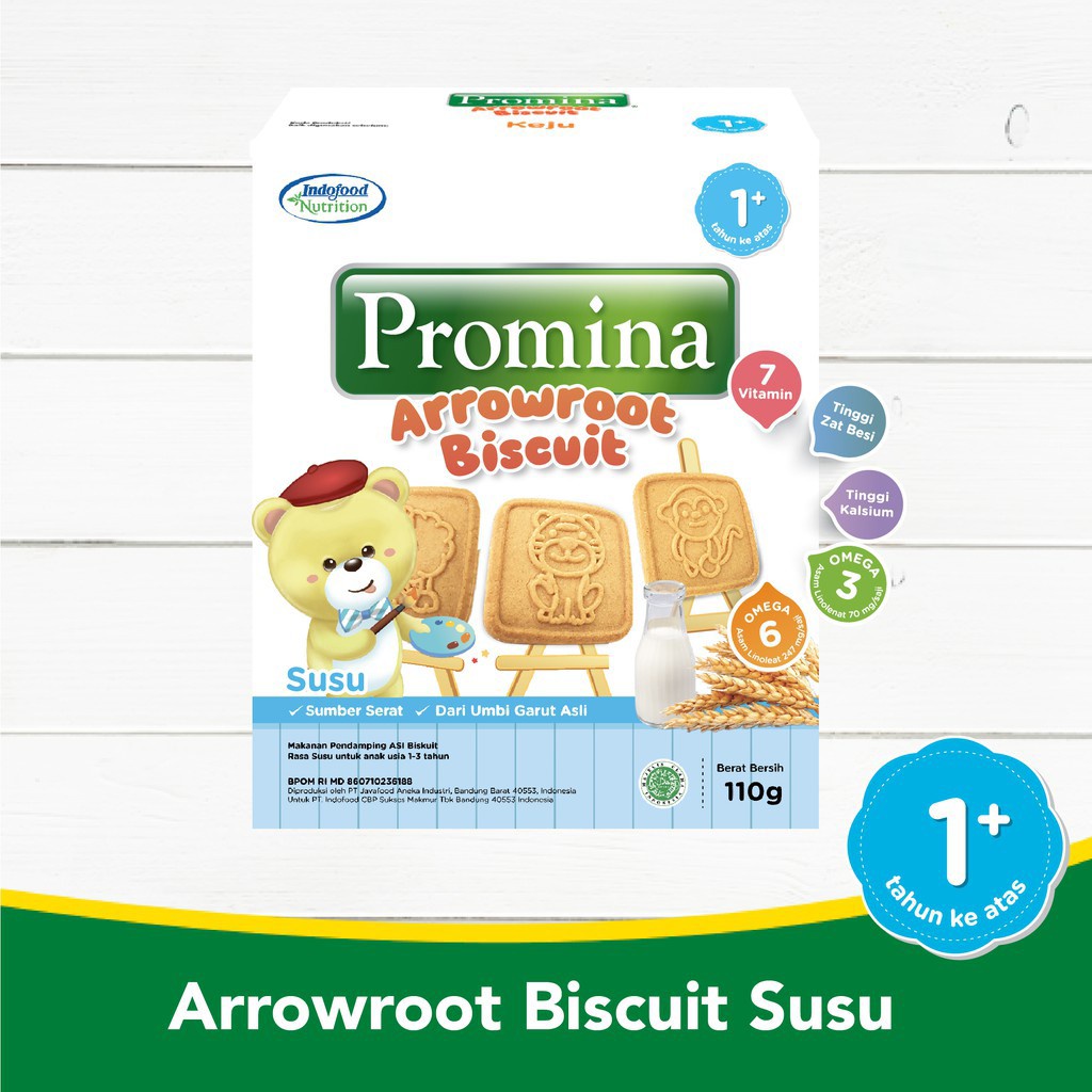 Promina Cookies Arrowroot Keju Susu Coklat Biskuit Snack Bayi Cemilan MPASI