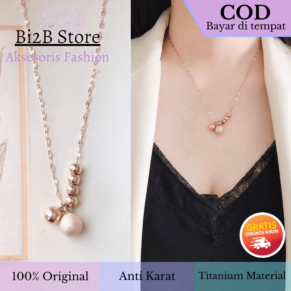 [ TERMURAH ] KALUNG WANITA TITANIUM KOREA ANTI KARAT RANTAI LIONTIN CEWEK AKSESORIS PEREMPUAN BANDUL