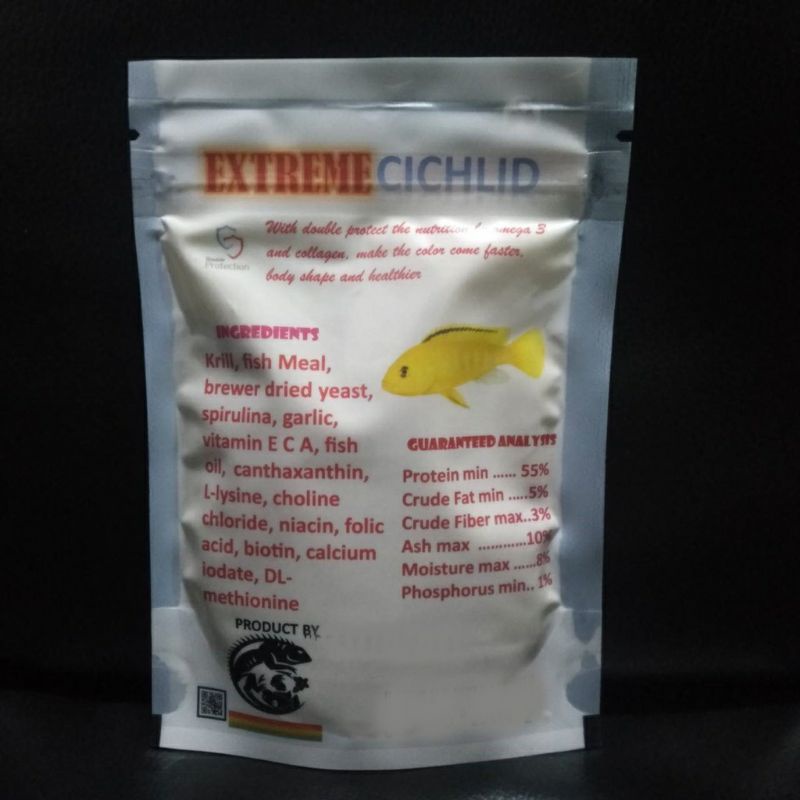 Pelet Extreme Cichlid Red Blue Yellow All Colour Pakan Ikan Tropical 50 gr