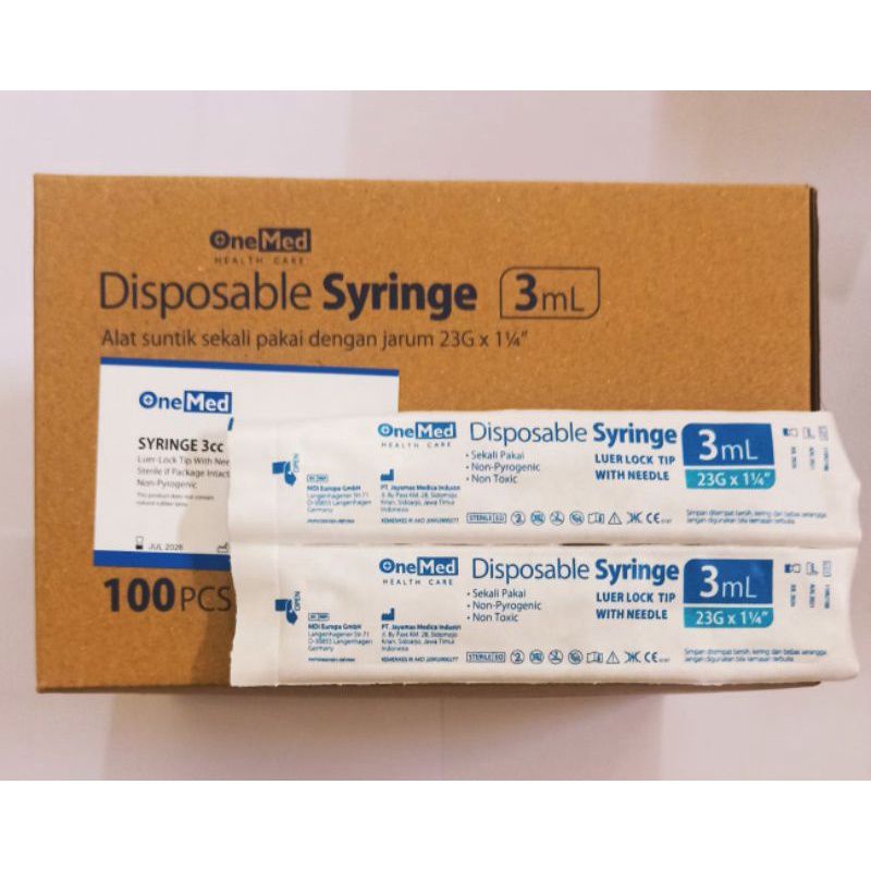 Syringe 3 cc / Spuit 3 cc Onemed