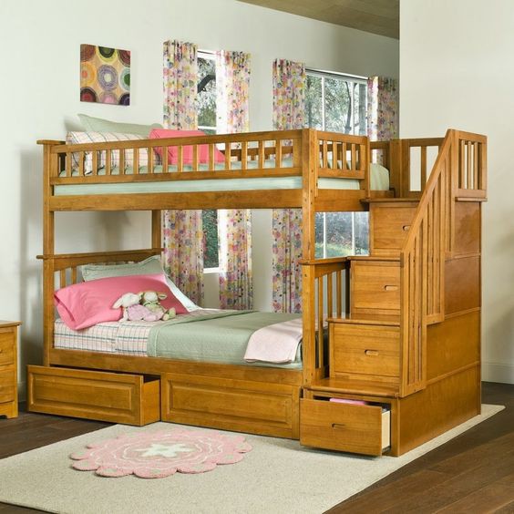 bunk bed tempat tidur anak tingkat kayu solid jati