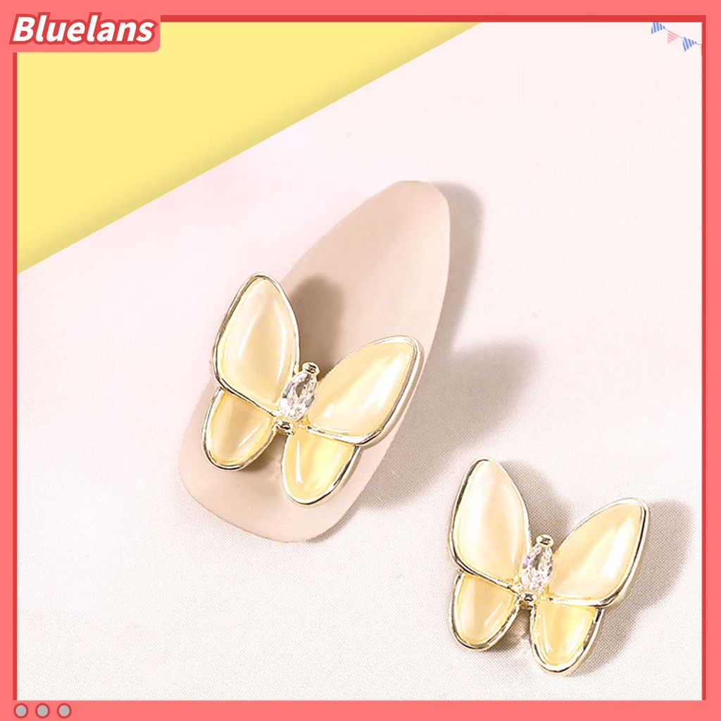 (In Stock) Kacamata Hitam Lensa Warna Warni ♡2pcs Kupu-Kupu Glitter Berlian Imitasi Untuk Dekorasi Nail Art DIY