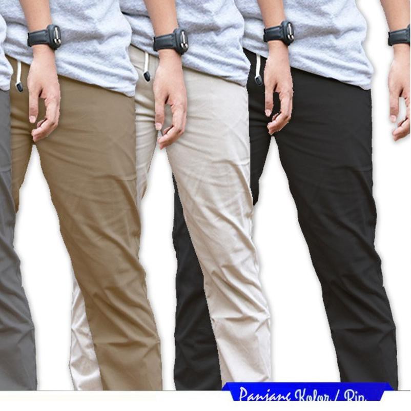 ❂ CELANA RIP PANJANG PRIA BAHAN DRILL NON STREETCH || CELANA PANJANG PINGGANG KOLOR CHNOS ✦