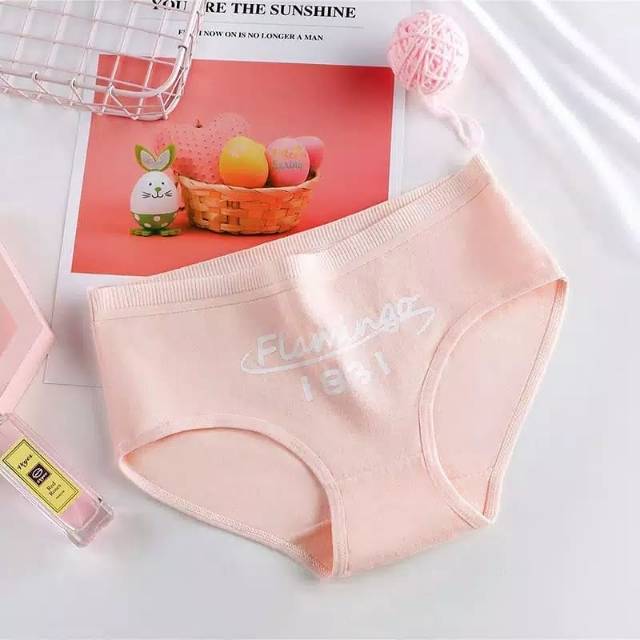 Celana Dalam Set 5pcs Underwear Wanita Flamingo Import Cotton size L Pakaian dalam wanita import