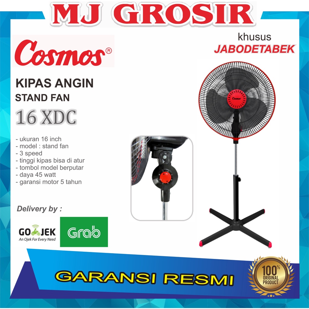 PROMO KIPAS ANGIN STAND FAN COSMOS 16 XDC STAND KIPAS ANGIN BERDIRI