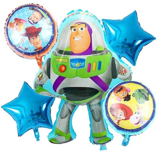 BALON FOIL SET ISI 5 KARAKTER BUZZ LIGHTYEAR TOY STORY