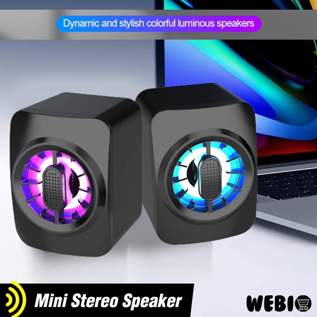 Speaker USB A10 Spiker Game Kecil Mini RGB Speker Gaming Laptop PC Komputer Full Bass Murah Portabel